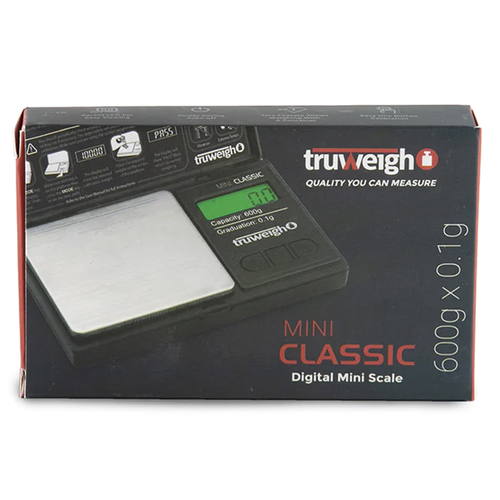 TRUWEIGH CLASSIC MINI DIGITAL SCALE 600G X 0.1G BLACK